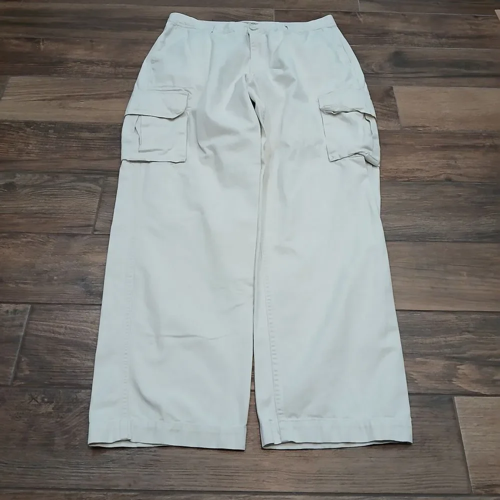 Vintage Arizona Cargo Pants Mens 36x34 Tan Baggy Wide Skater Skate 90s Y2K